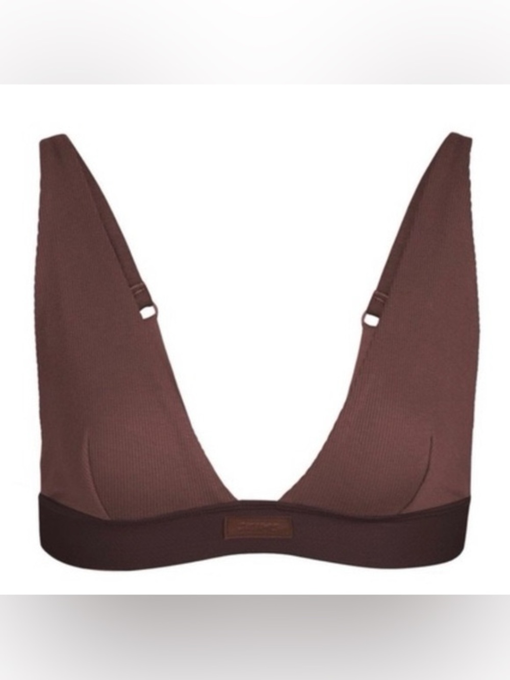 SKIMS COTTON RIB Plunge Bralette Limited Edition Garnet S